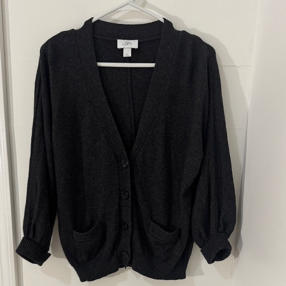LOFT Women's Classic Black Cardigan Size Medium